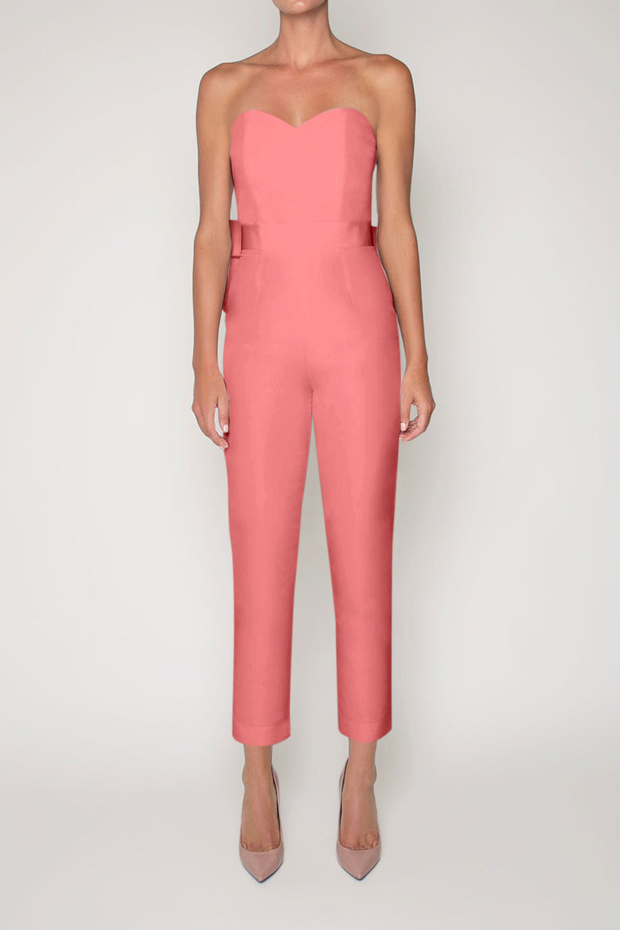Silk Faille Bow Back Jumpsuit with Convertible Skirt