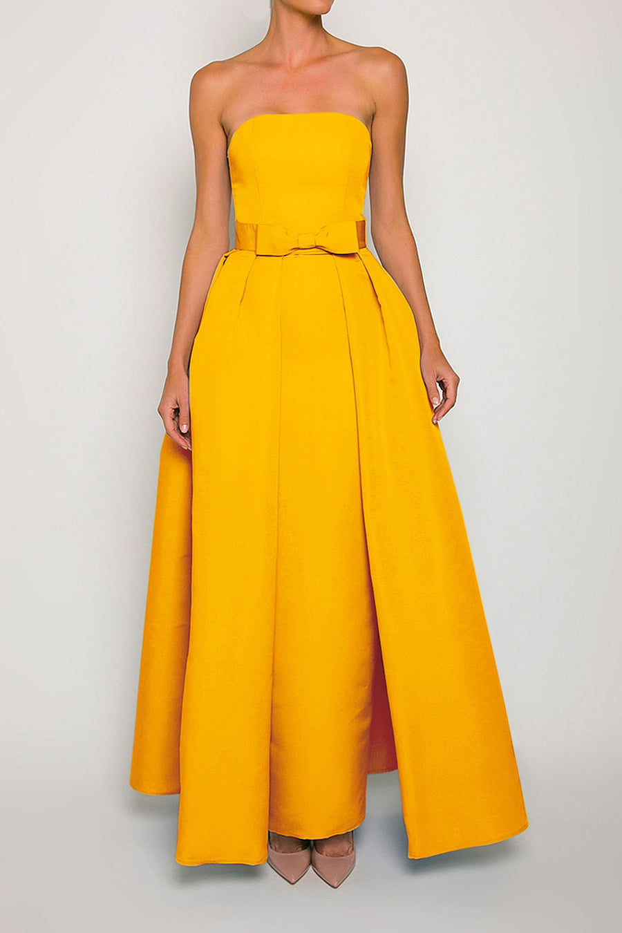 Strapless Silk Faille Column Gown