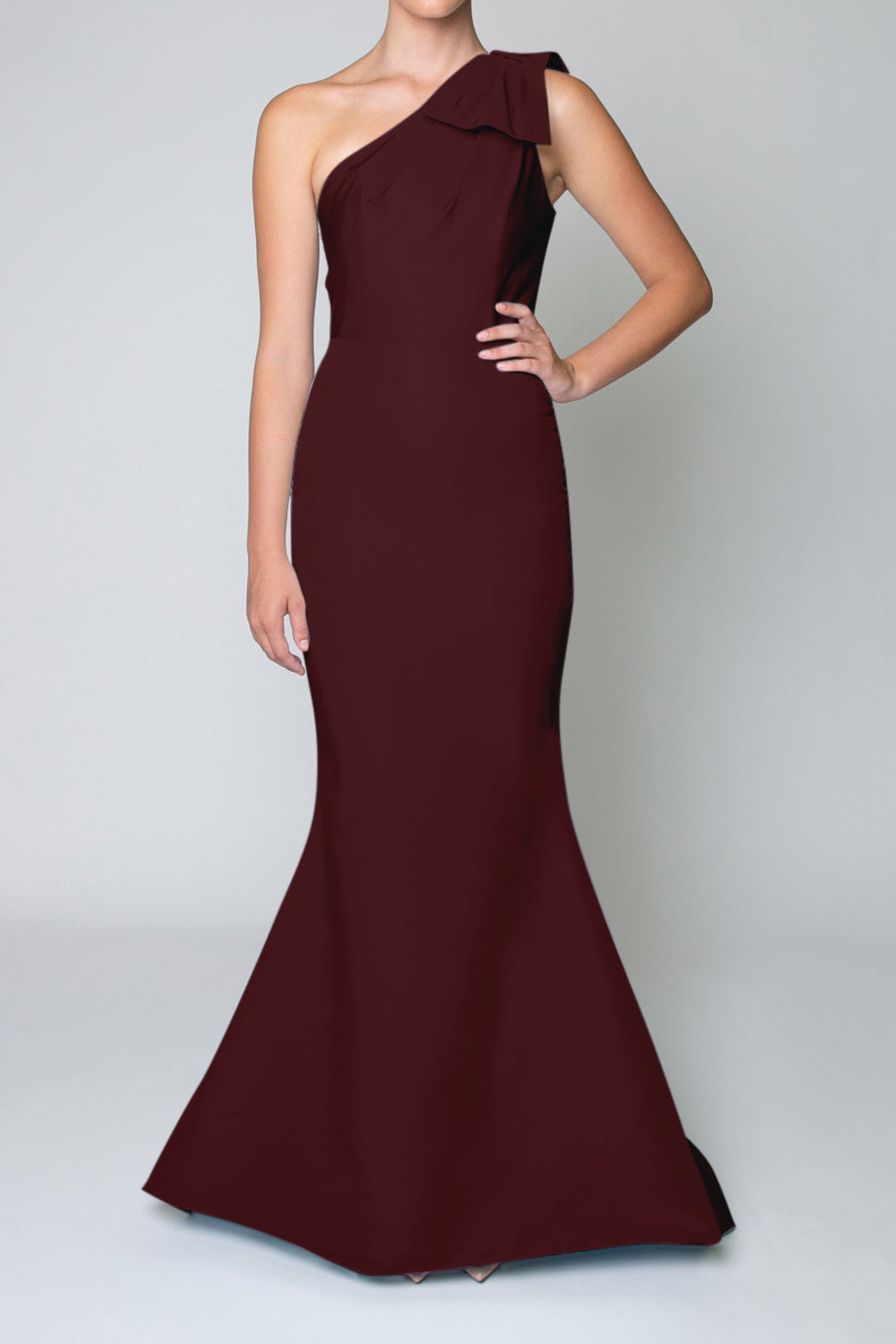 One Shoulder Silk Faille Mermaid Gown