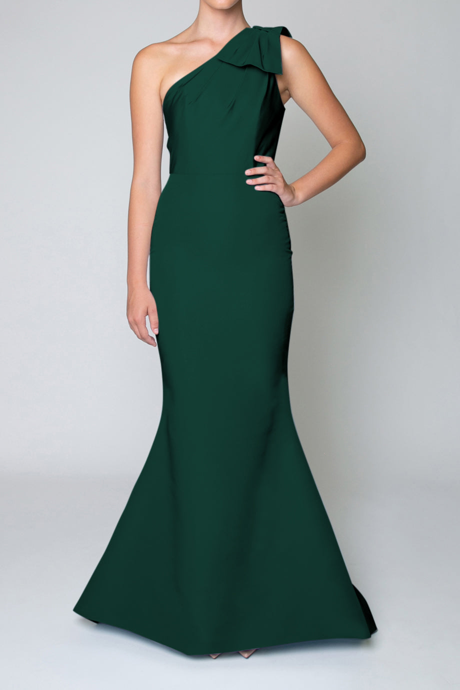 One Shoulder Silk Faille Mermaid Gown