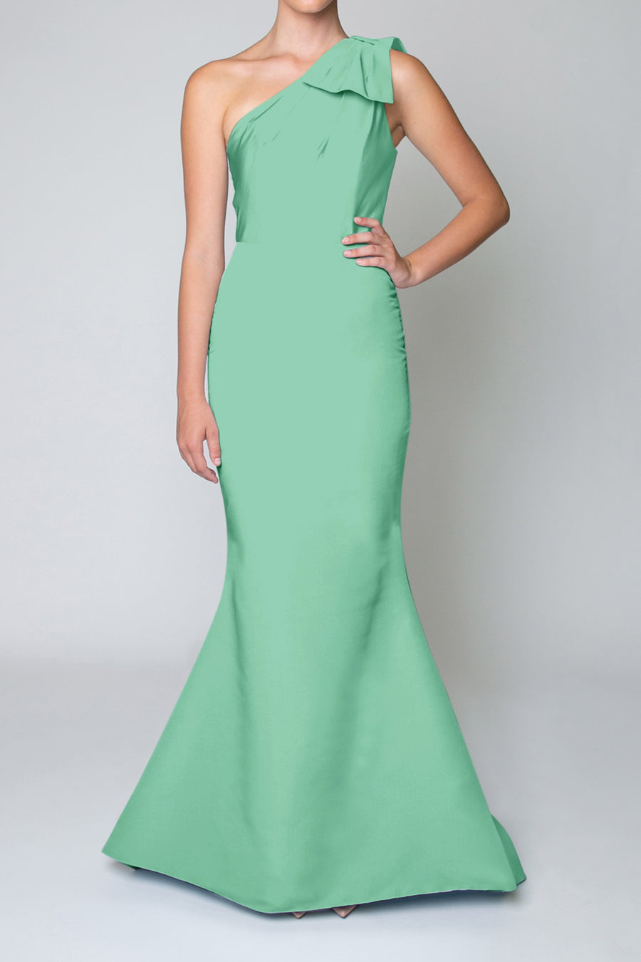 One Shoulder Silk Faille Mermaid Gown
