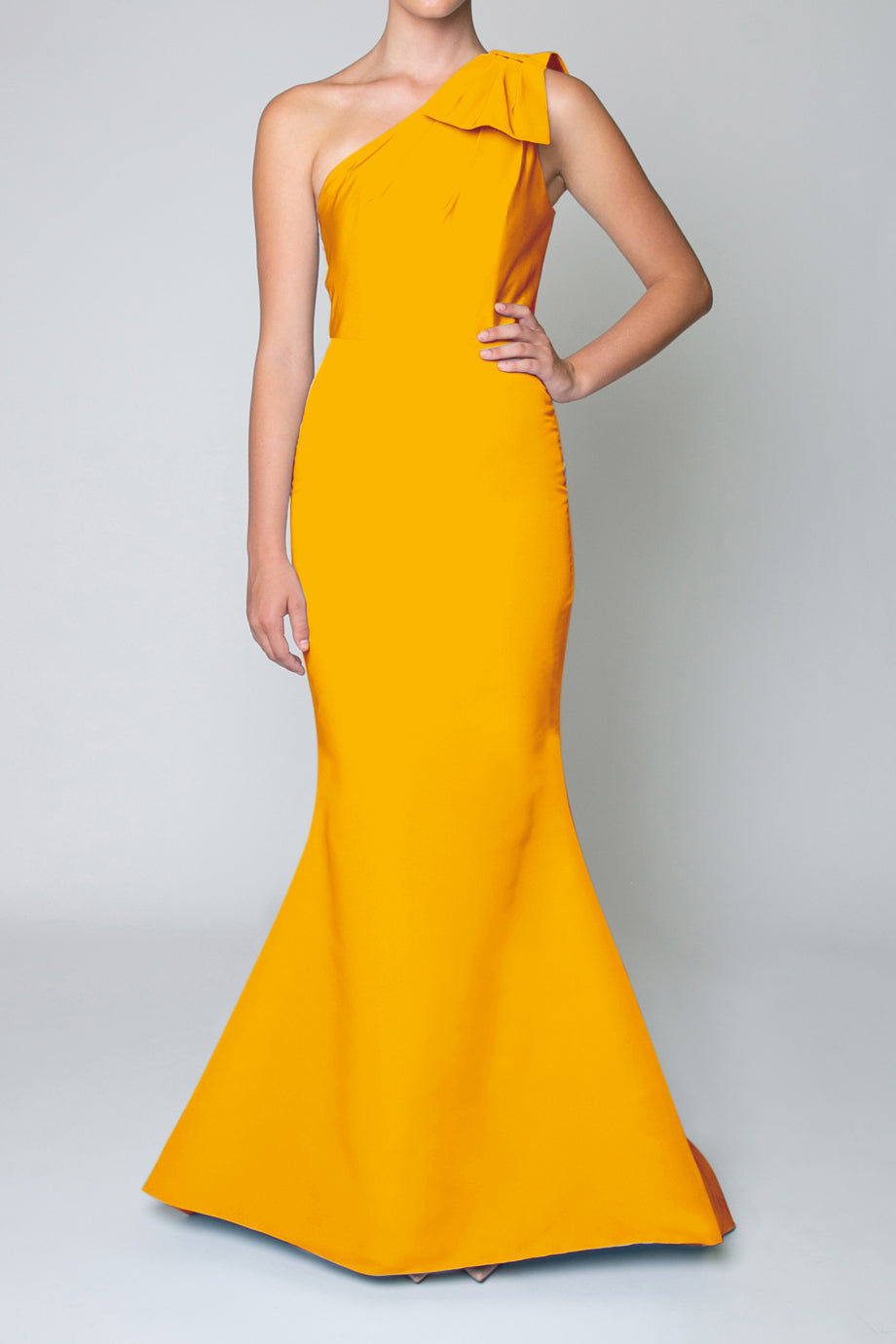 One Shoulder Silk Faille Mermaid Gown