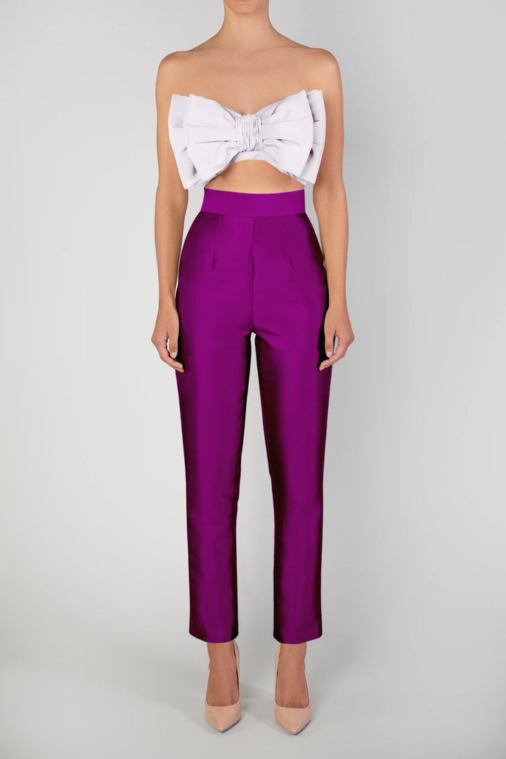Silk and Wool Cigarette Pants