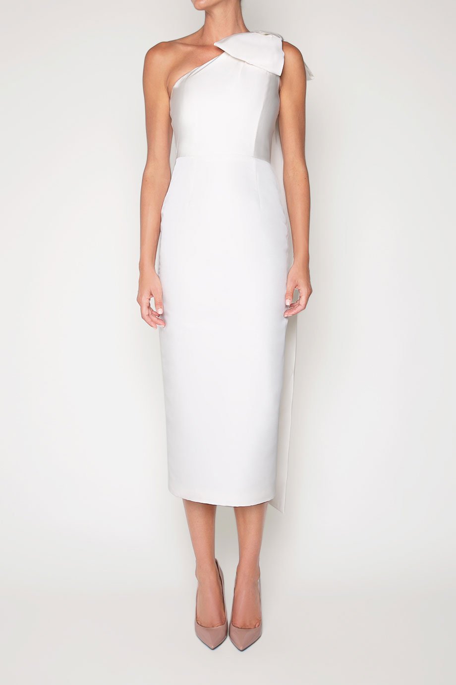 Anne Silk Faille Midi Dress