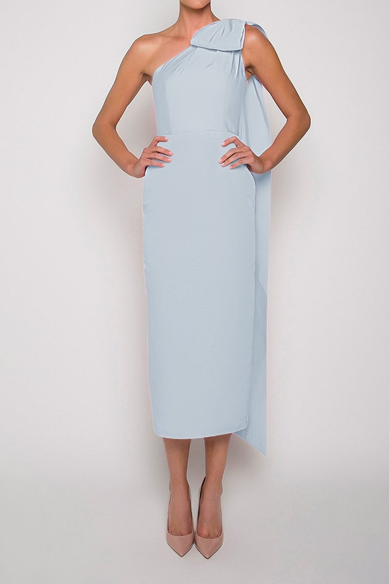 Anne Silk Faille Midi Dress