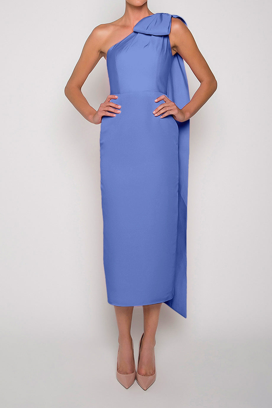 Anne Silk Faille Midi Dress