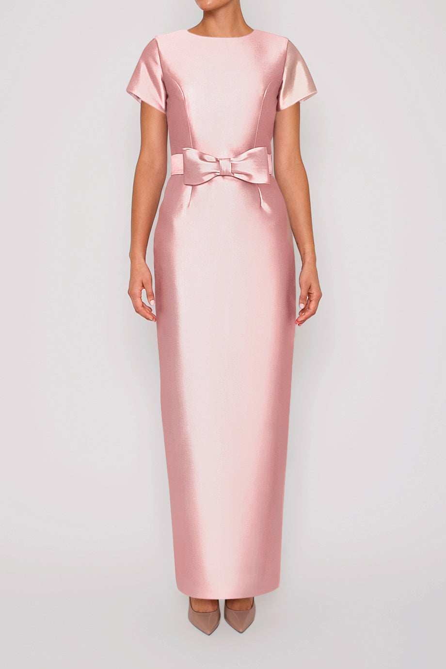 structured silk dress Cyrill Strapless Satin Structured Maxi Dress / Black | MESHKI