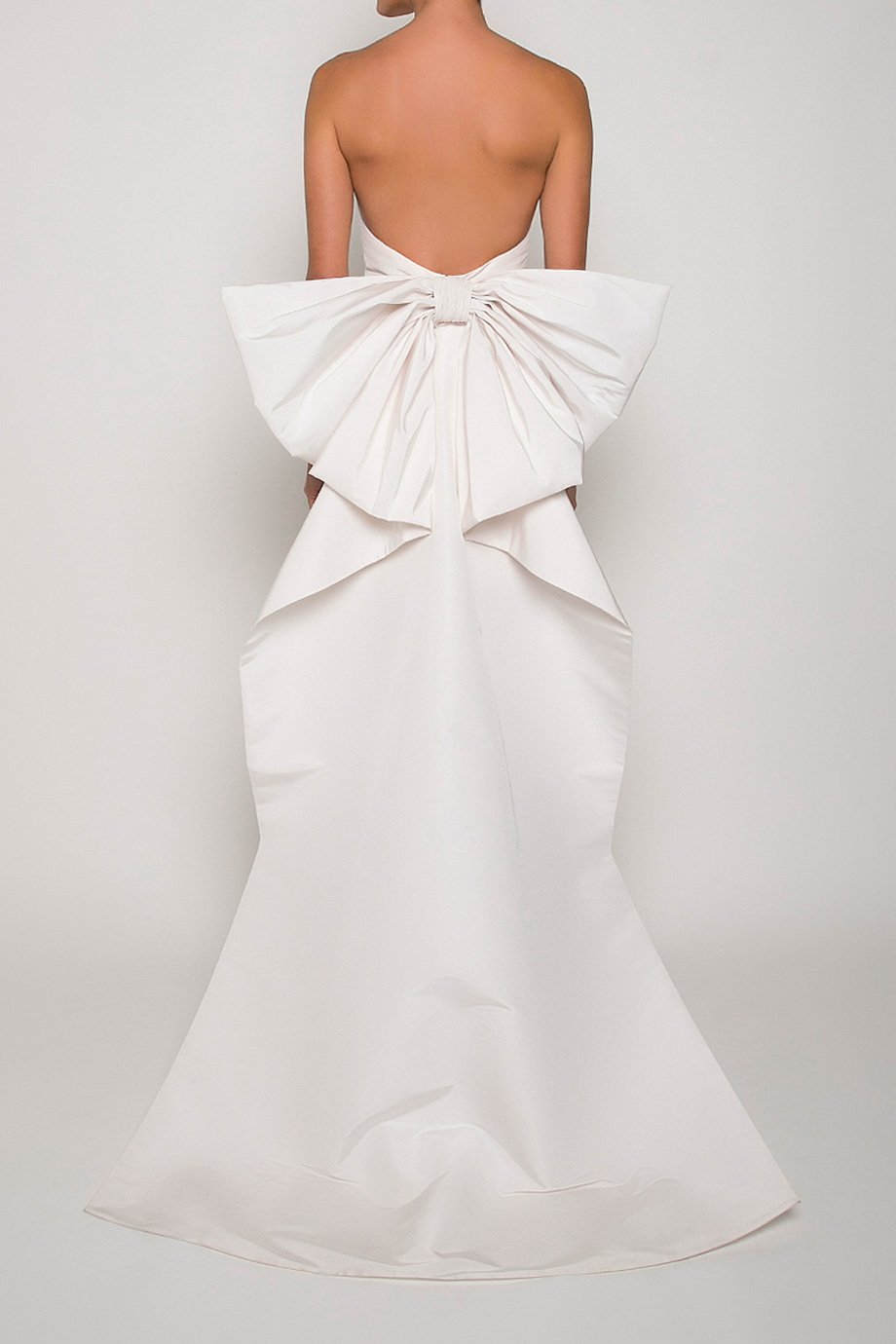 Bow Butterfly Silk Faille Column Gown