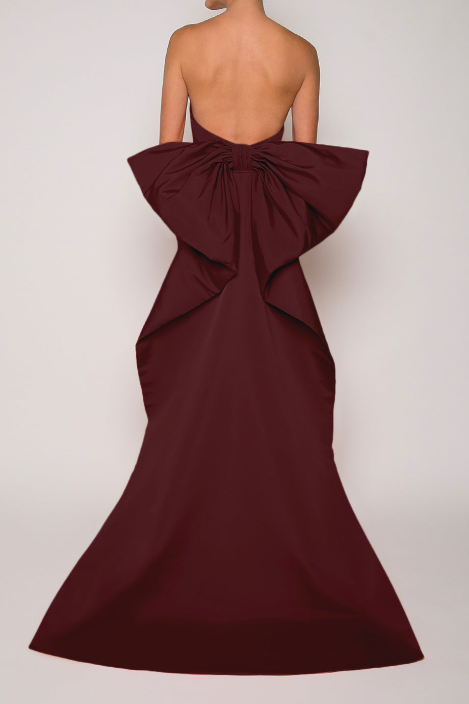 Bow Butterfly Silk Faille Column Gown