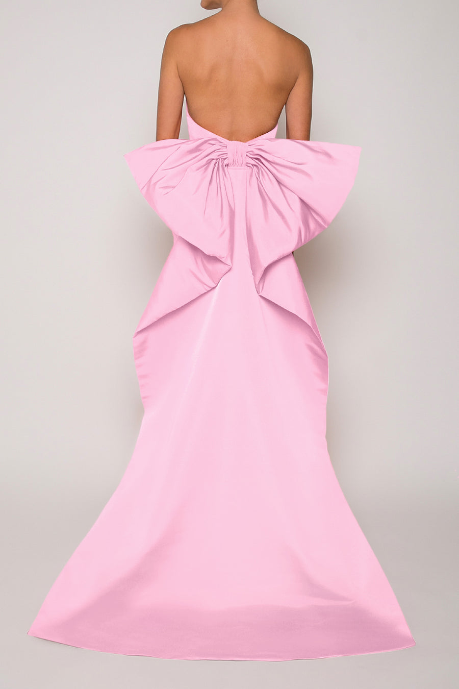 Bow Butterfly Silk Faille Column Gown