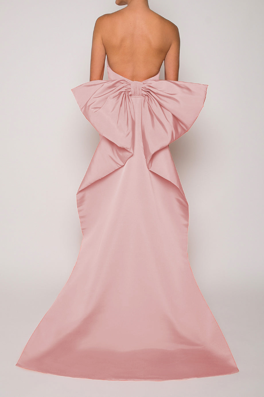 Bow Butterfly Silk Faille Column Gown