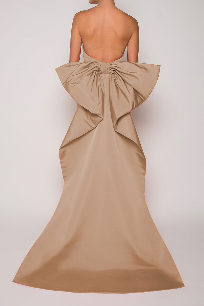 Bow Butterfly Silk Faille Column Gown – ALEXIA MARÍA