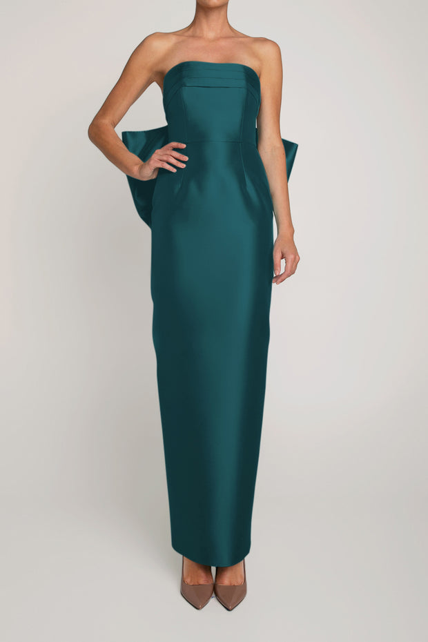 Camille Silk and Wool Column Gown with Removable Train – ALEXIA MARÍA
