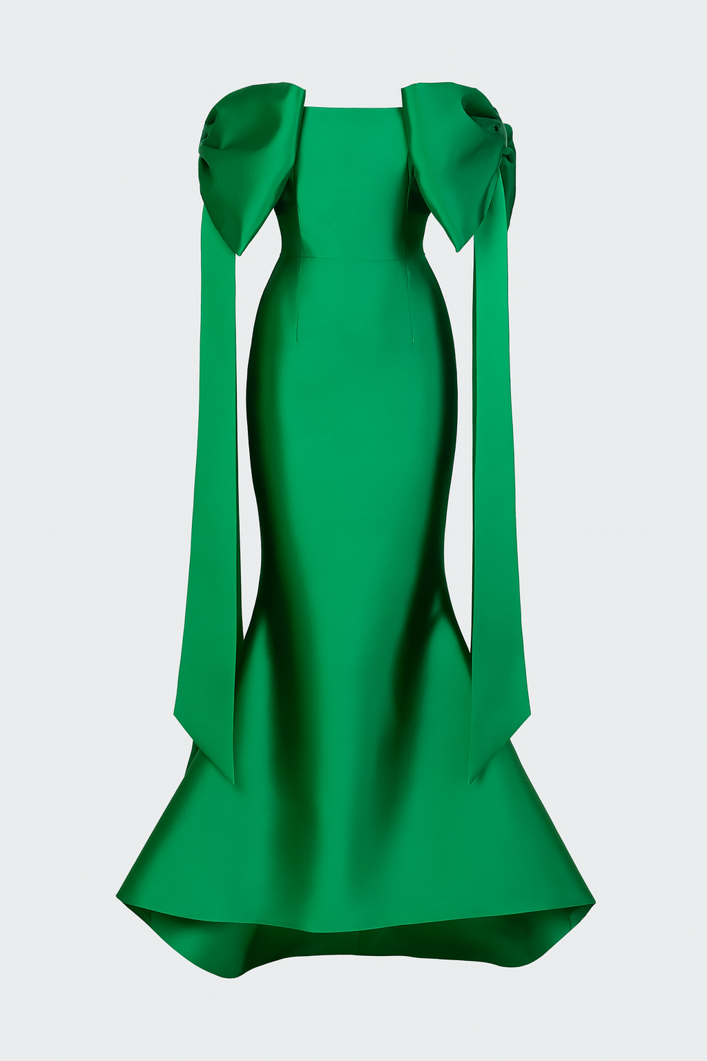 Catalina Silk and Wool Mermaid Gown with Detachable Sashes