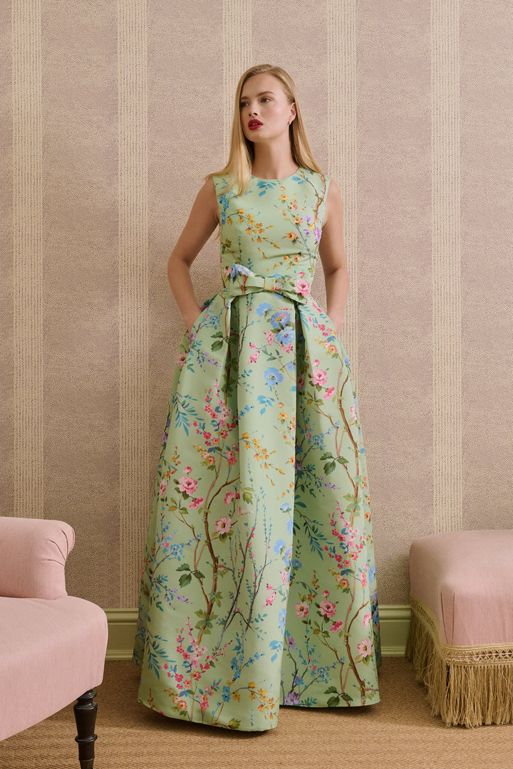 Grace Garden Reverie Silk Faille Ball Gown with Bow Belt