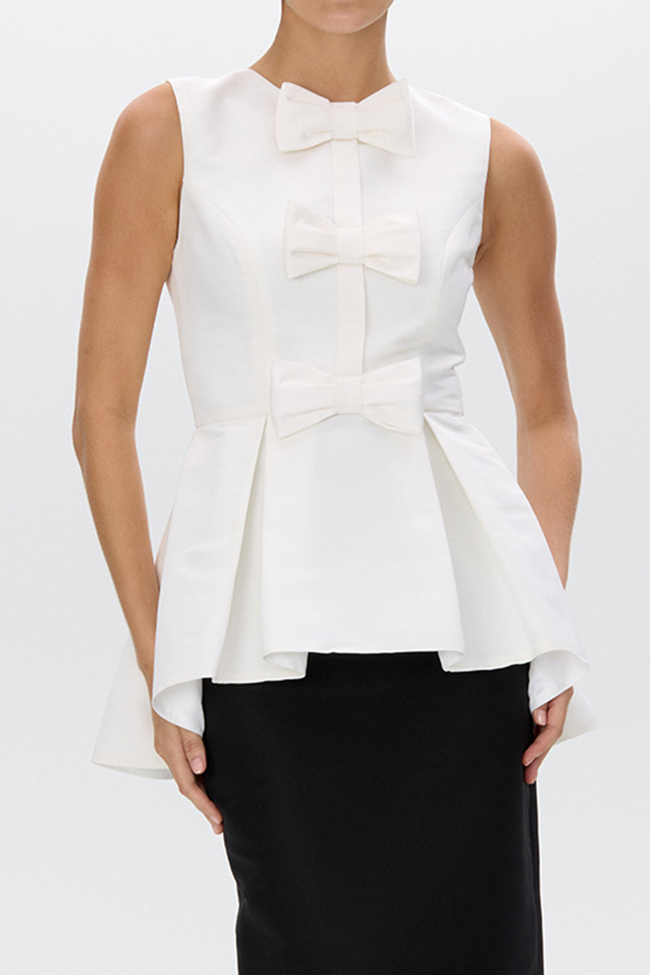 Odette Silk Faille Peplum Top