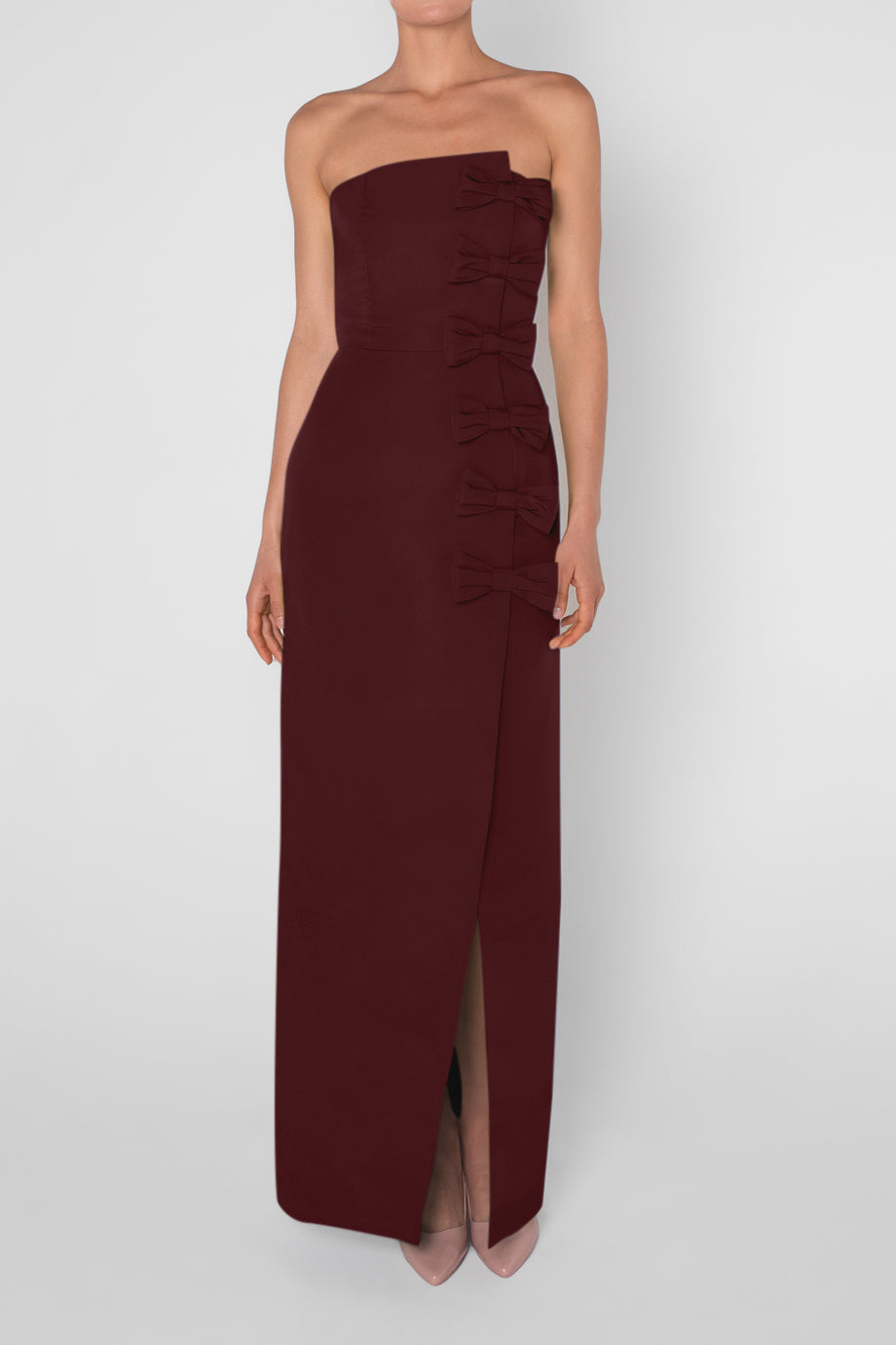 Daniela Silk Faille Wrap Column Gown