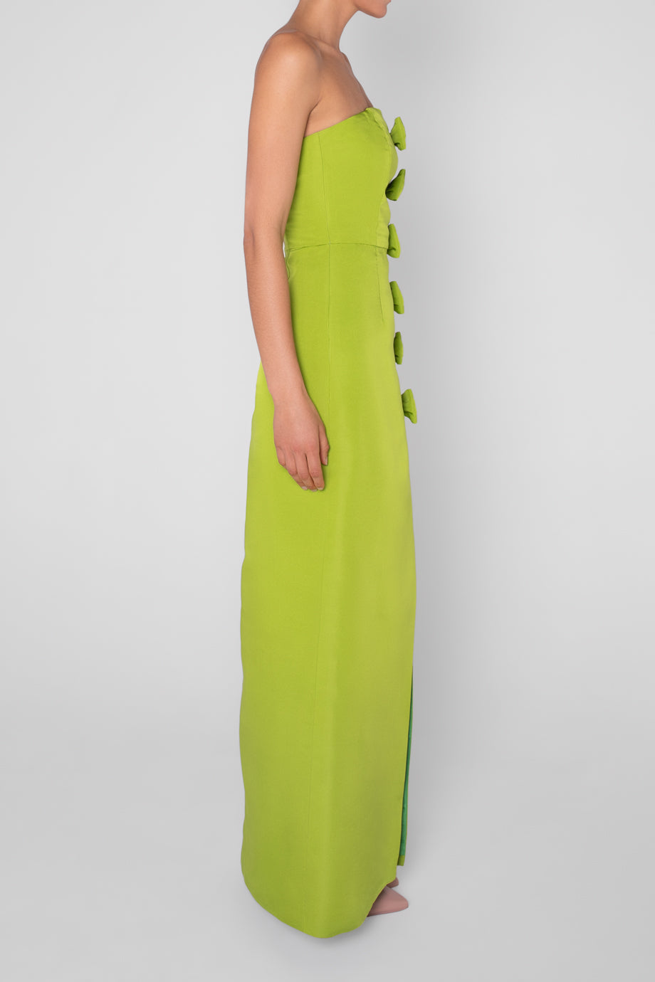 Daniela Silk Faille Wrap Column Gown