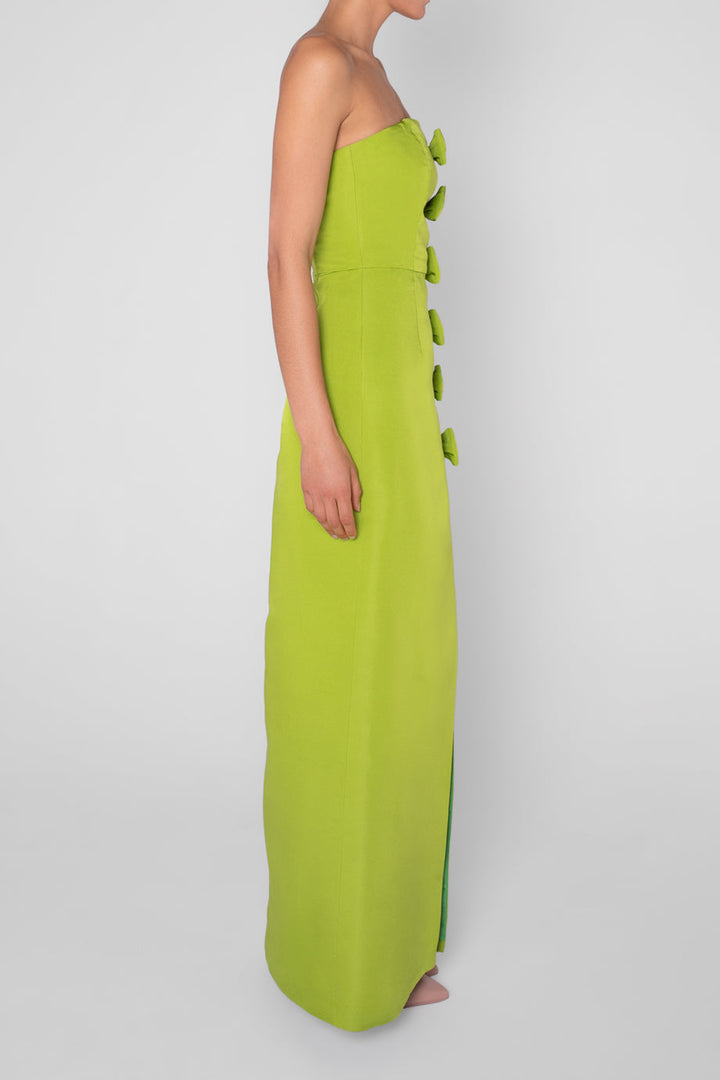 Daniela Silk Faille Wrap Column Gown