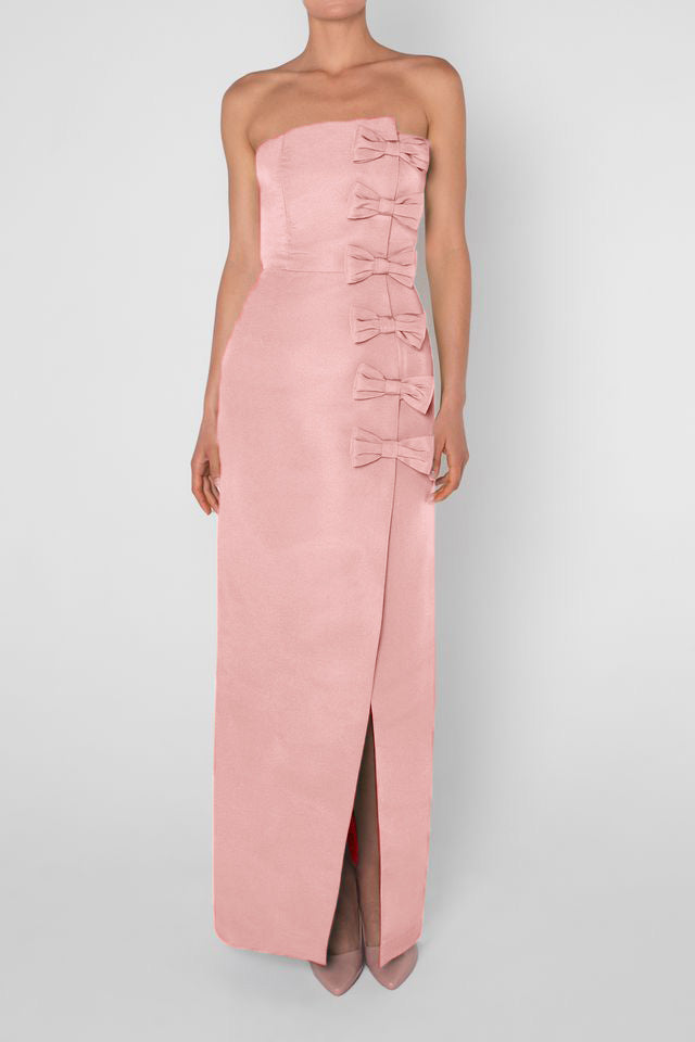 Daniela Silk Faille Wrap Column Gown