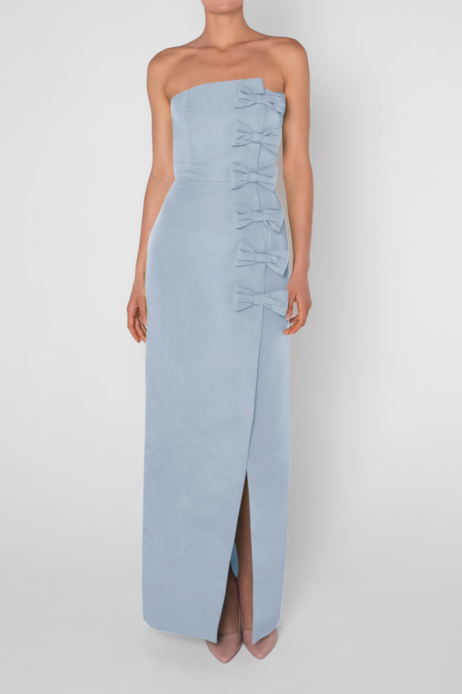 Daniela Silk Faille Wrap Column Gown