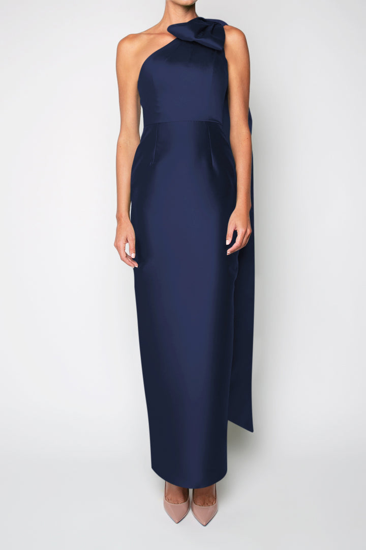 Gabriella Silk and Wool Column Gown
