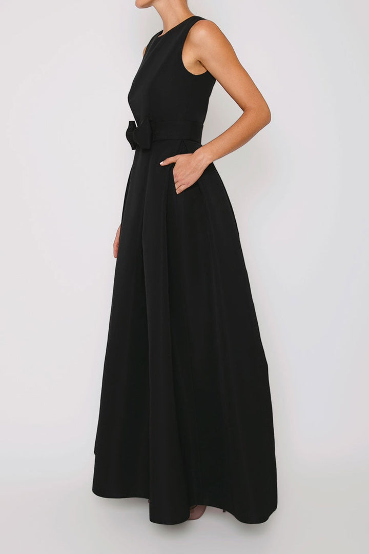 Grace Silk Faille Full Gown with Removable Bow Belt