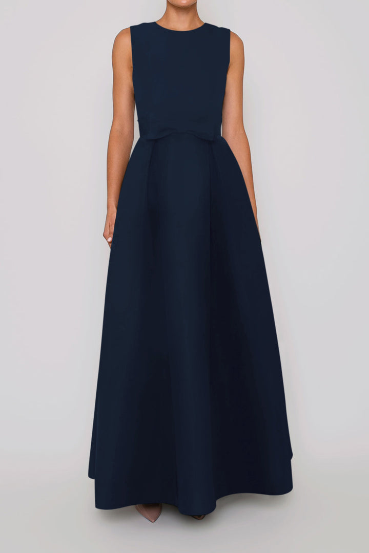 Grace Silk Faille Full Gown with Removable Bow Belt
