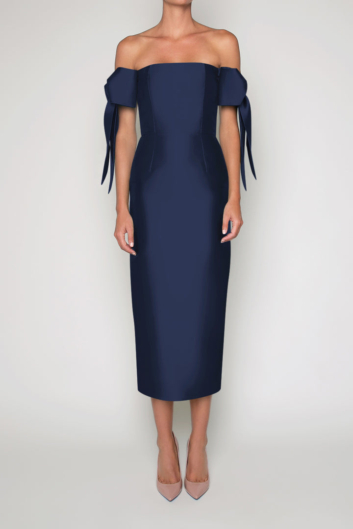 Isabella Silk and Wool Midi Dress