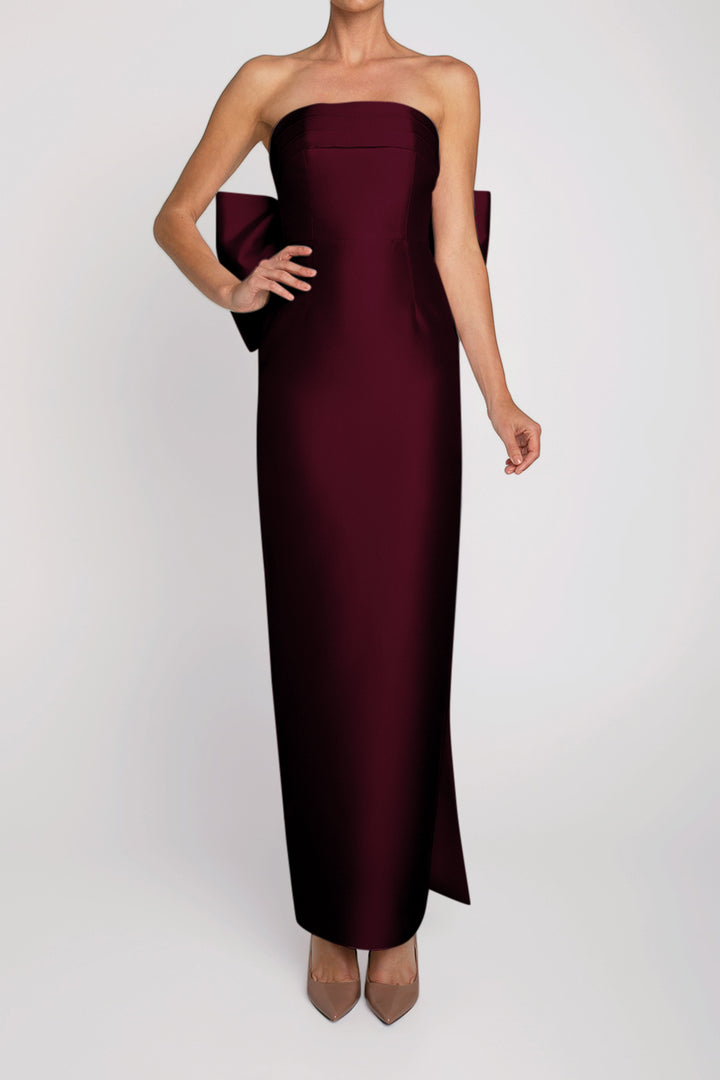 Magnolia Silk and Wool Column Gown