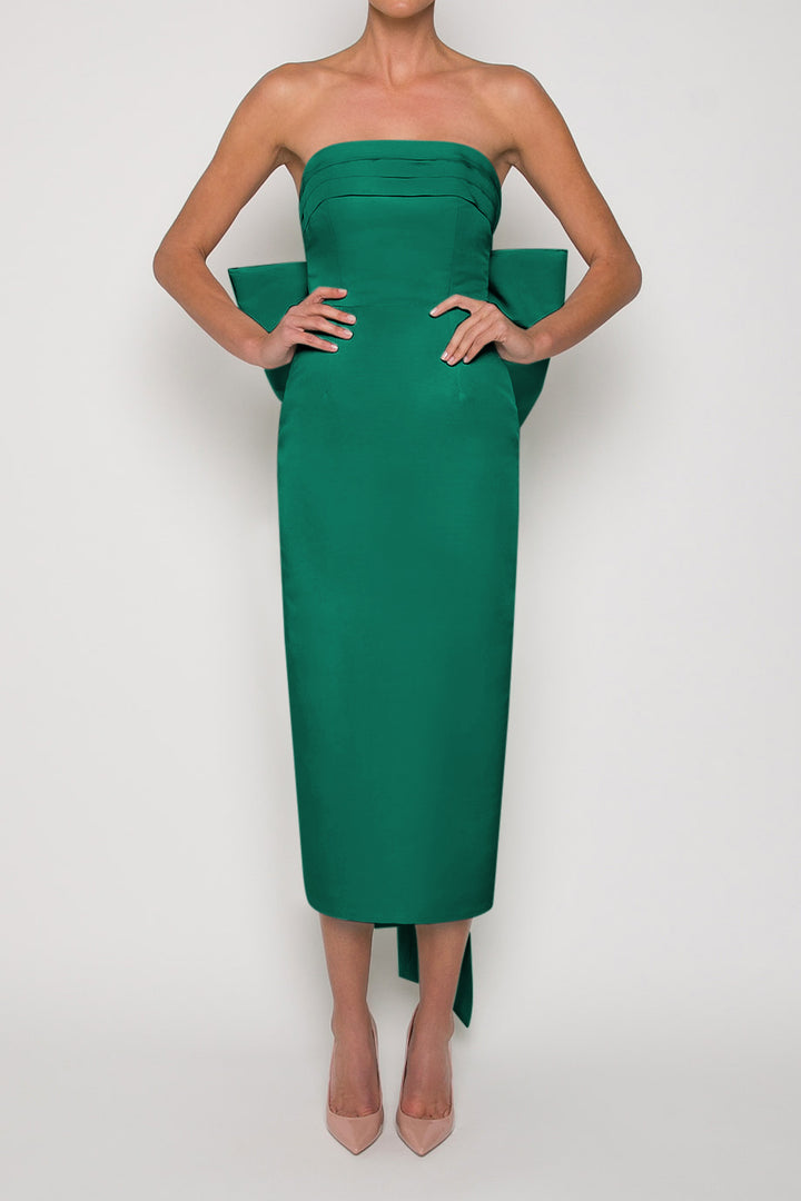 Margaret Silk Faille Midi Dress