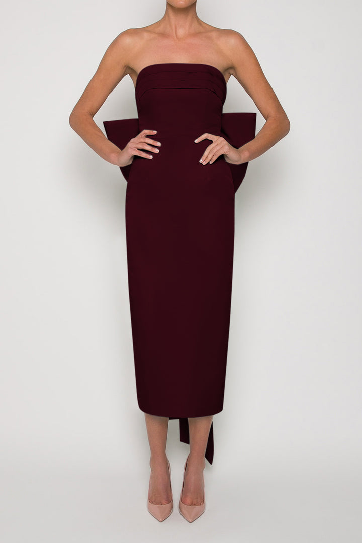Margaret Silk Faille Midi Dress