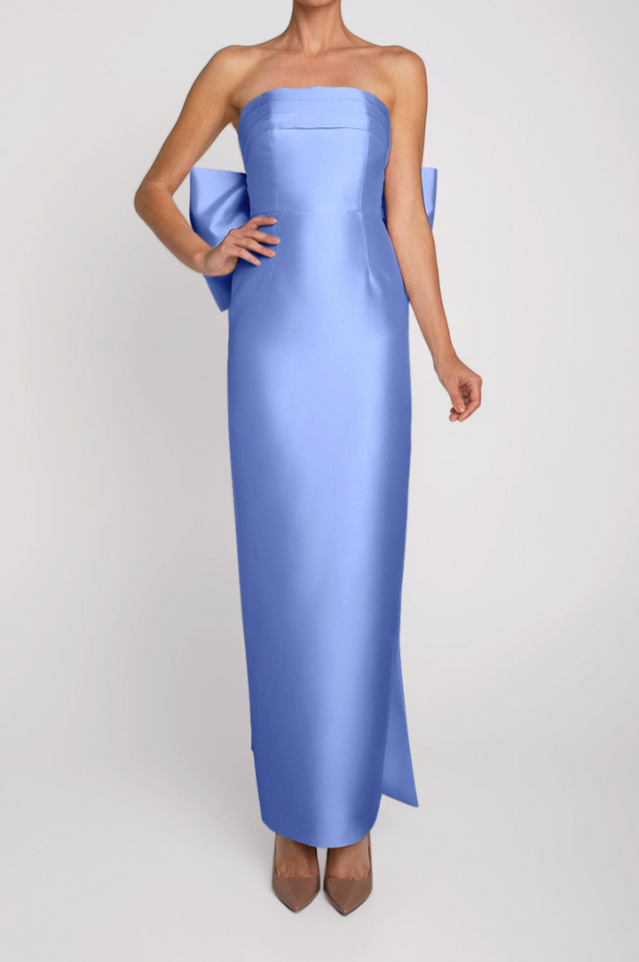 Magnolia Silk and Wool Column Gown