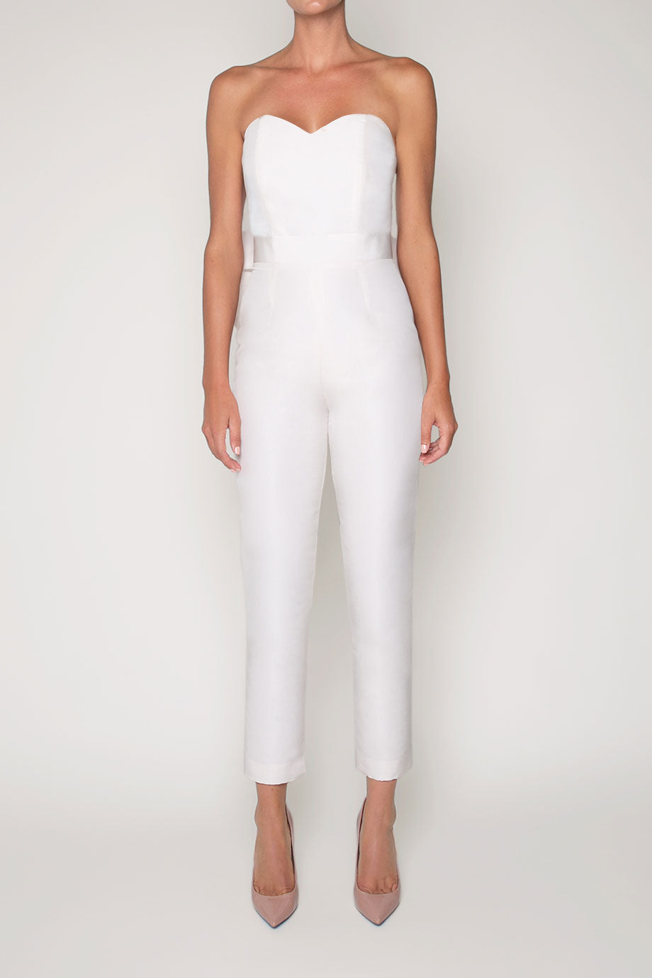 Bow Back Silk Faille Jumpsuit