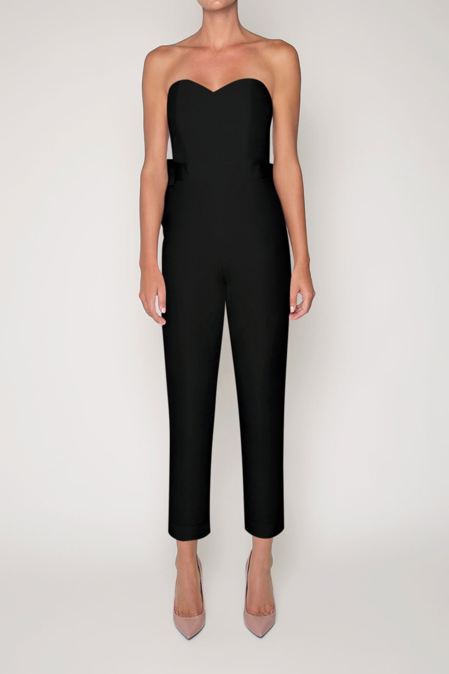 Bow Back Silk Faille Jumpsuit