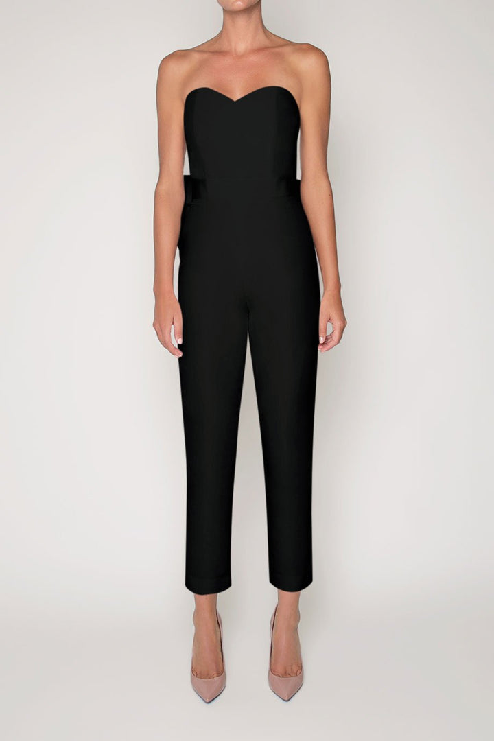 Bow Back Silk Faille Jumpsuit