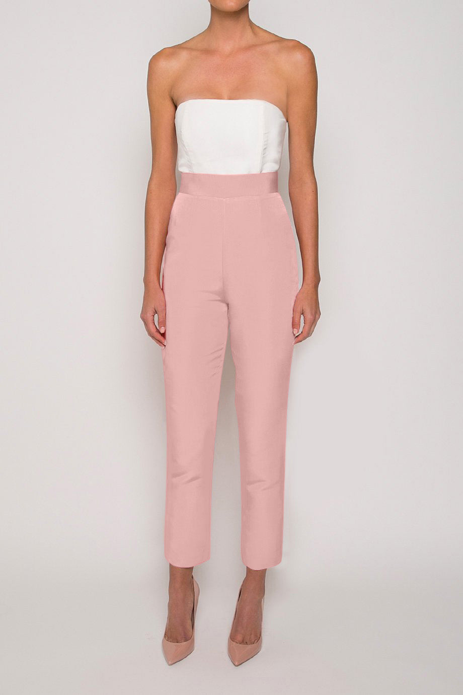 Silk Faille Cigarette Pants with Convertible Skirt