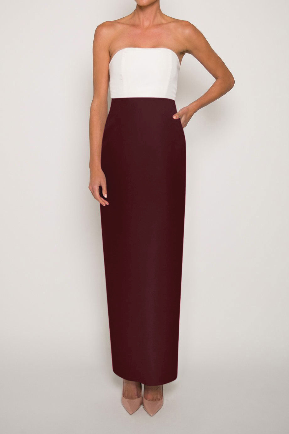 Silk Faille Column Skirt