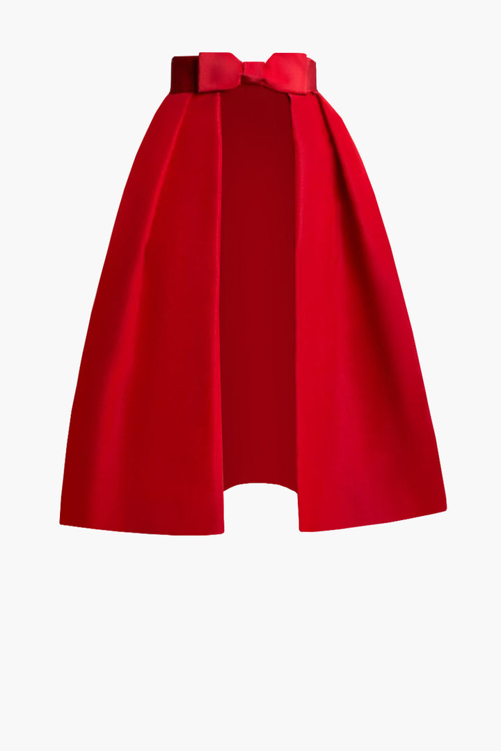 Silk Faille Mid Length Bow Convertible Skirt