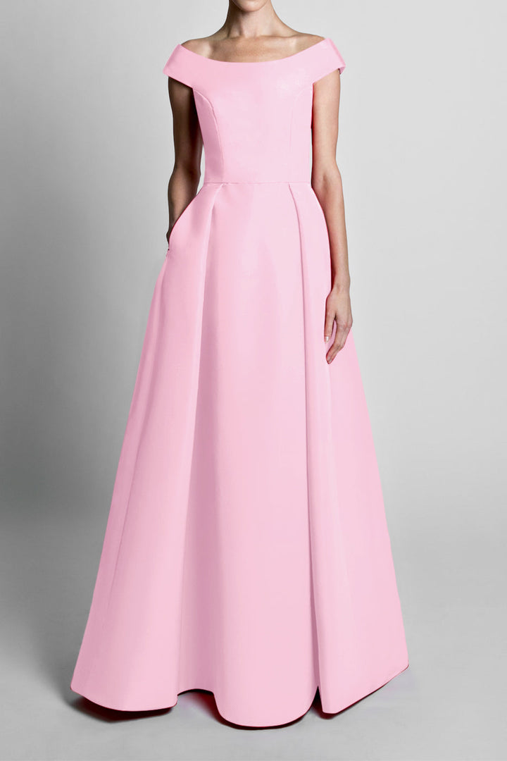 Off The Shoulder Silk Faille Ball Gown