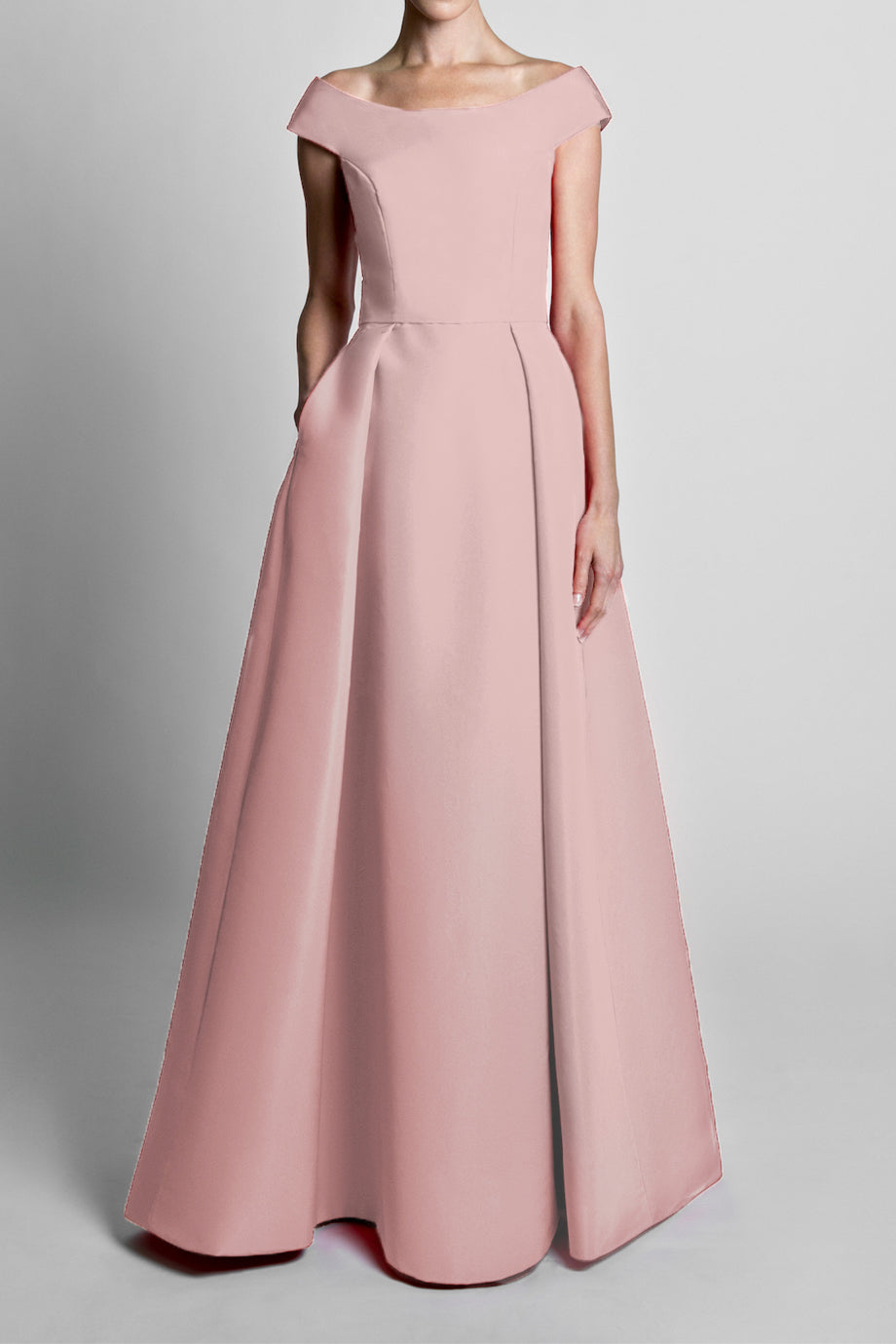 Off The Shoulder Silk Faille Ball Gown