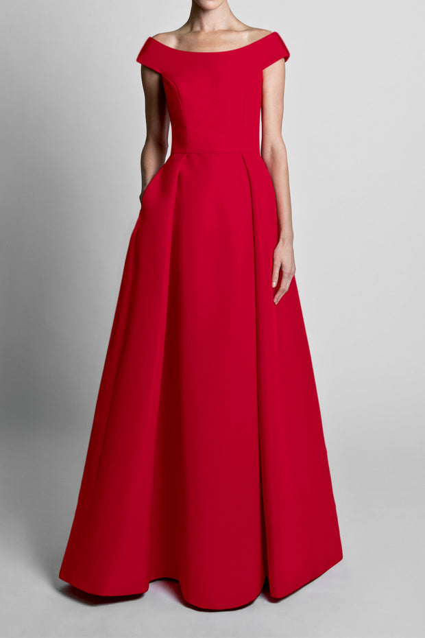 Silk Faille Off The Shoulder Ball Gown