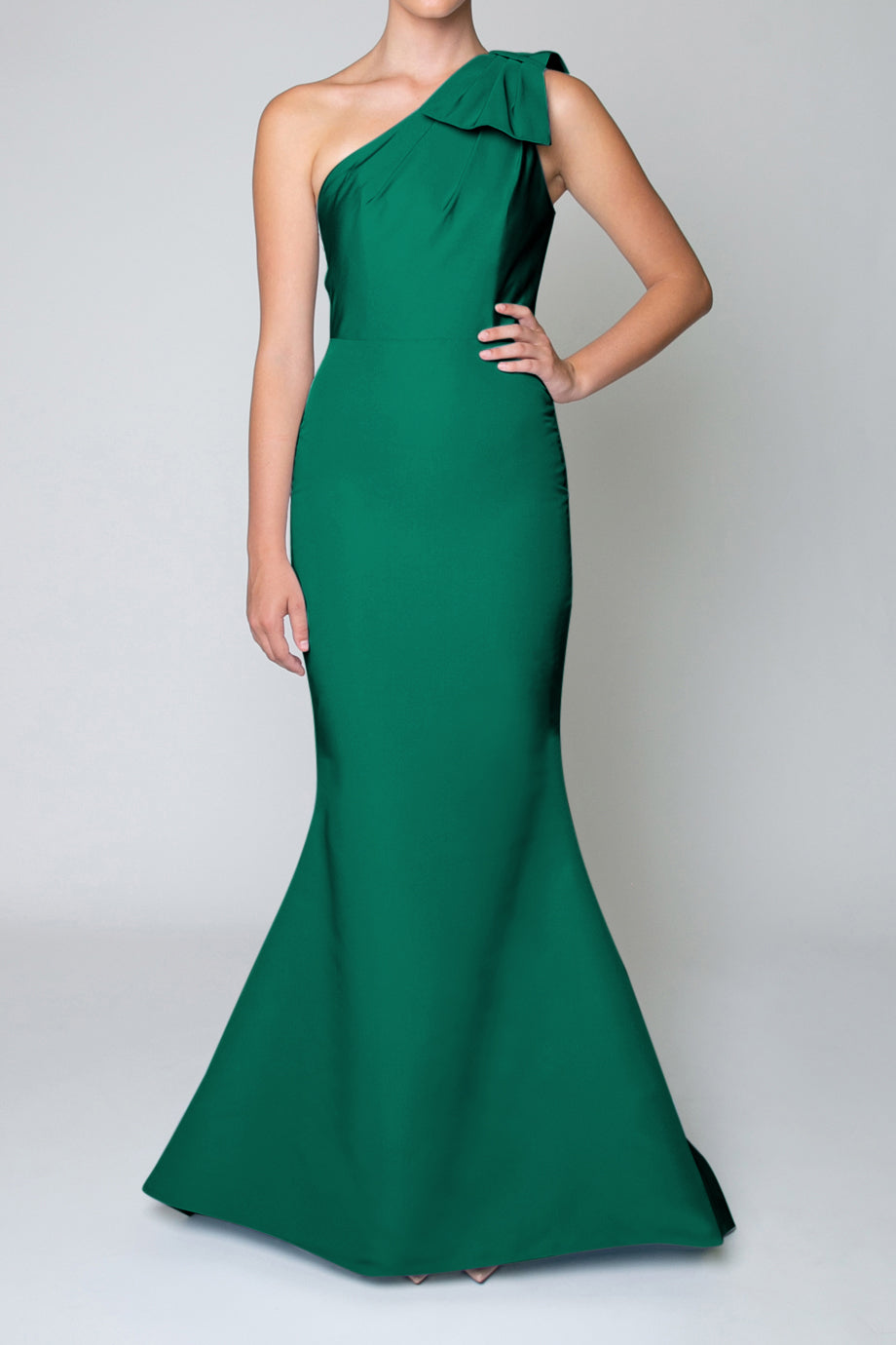 One Shoulder Silk Faille Mermaid Gown