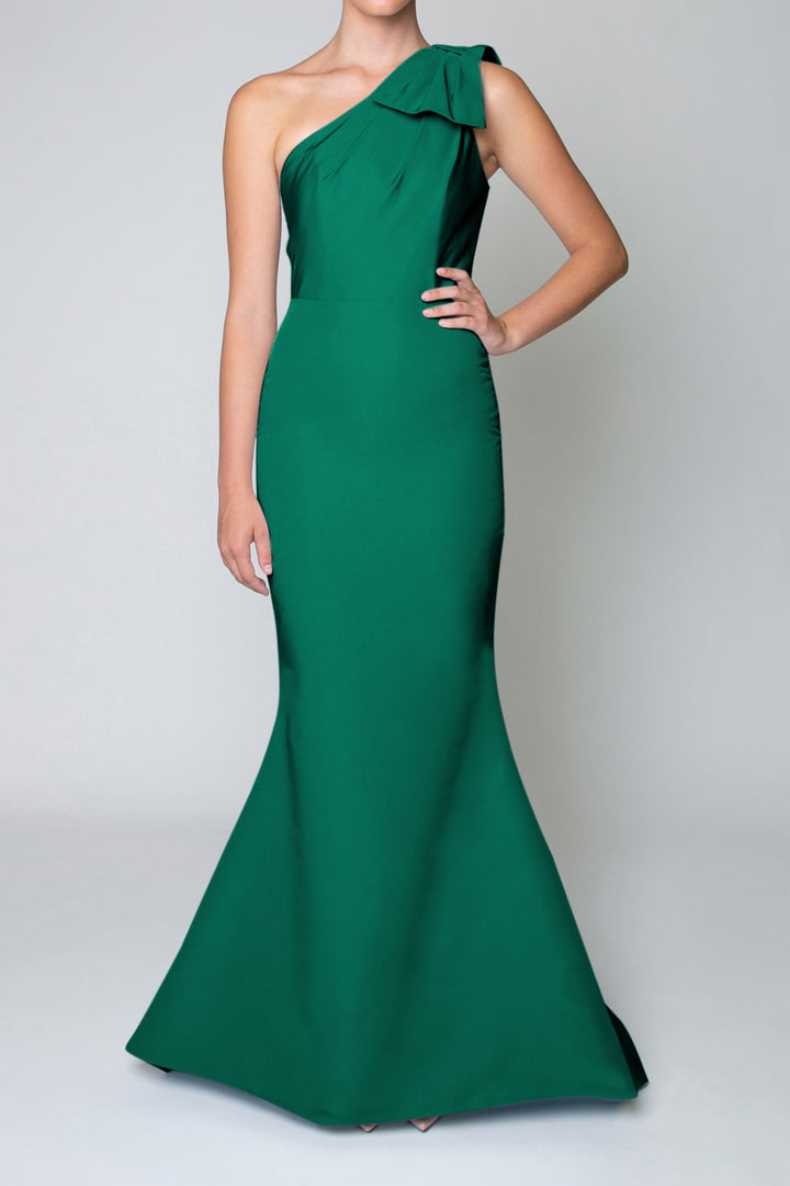 One Shoulder Silk Faille Mermaid Gown