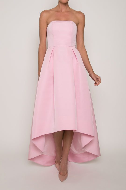 Strapless Silk Faille High Low Gown