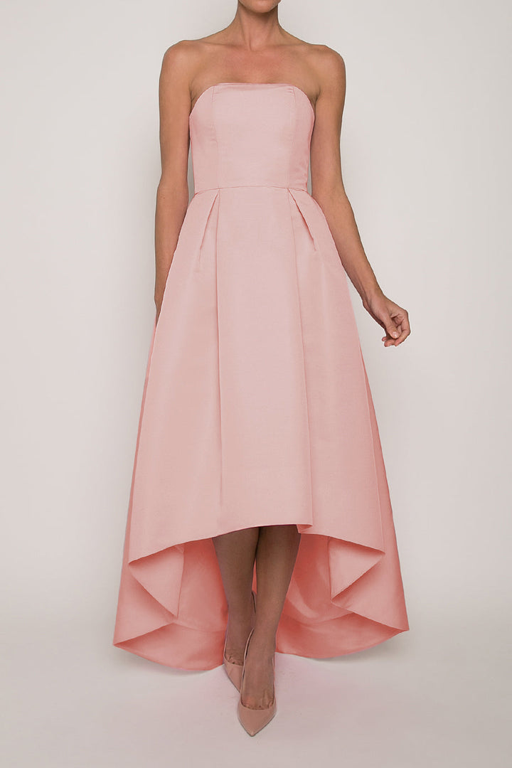 Strapless Silk Faille High Low Gown