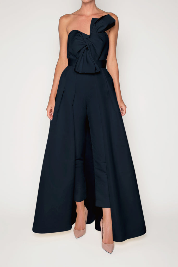 Short jumpsuit with back bow GIALOS MIDNIGHT