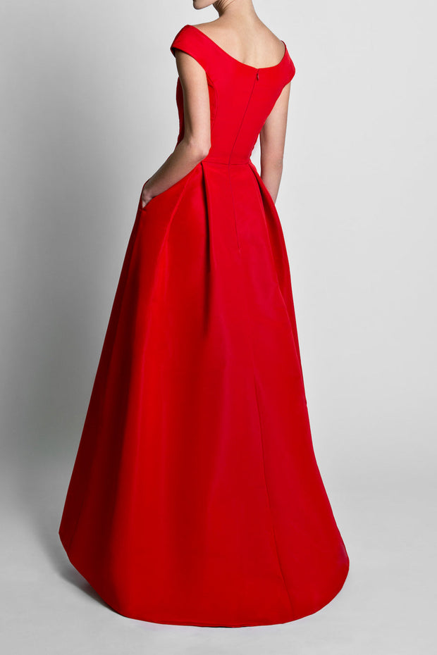 Silk Faille Off The Shoulder Ball Gown