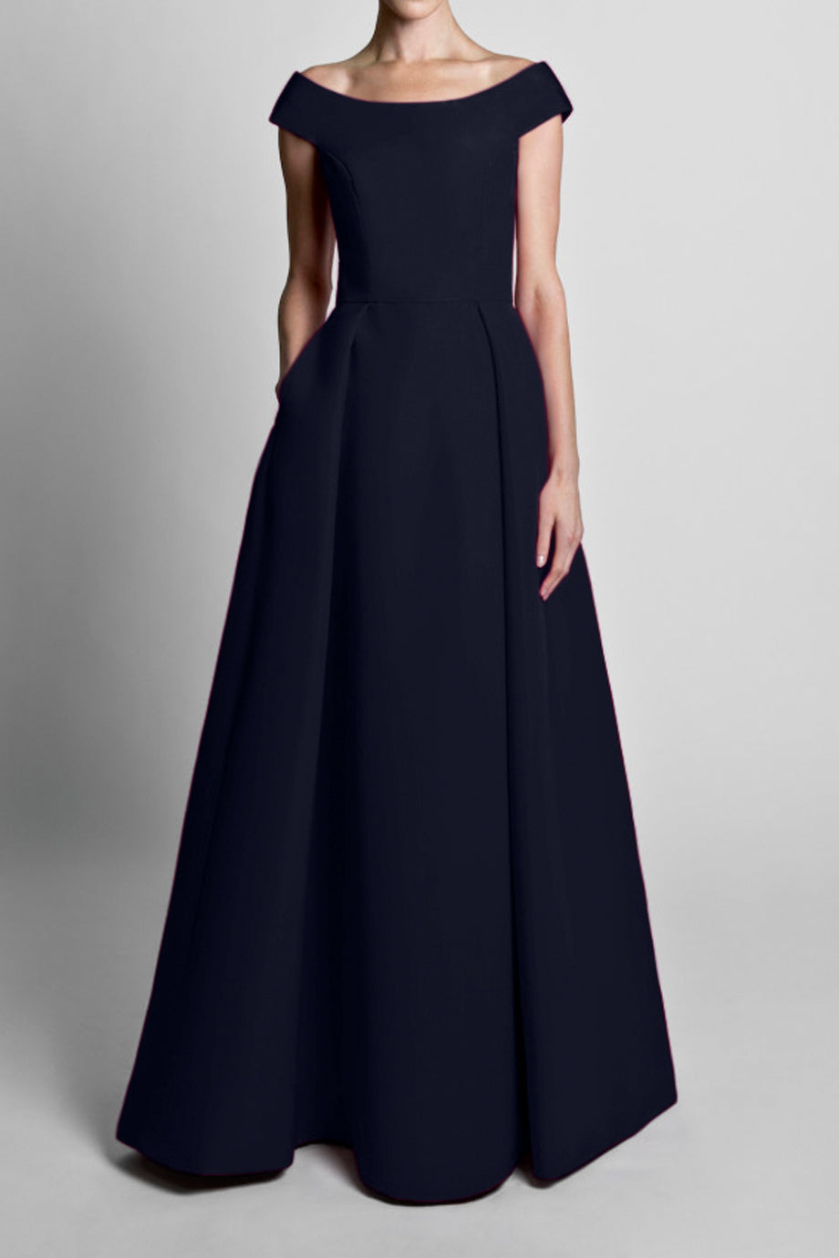 Off The Shoulder Silk Faille Ball Gown