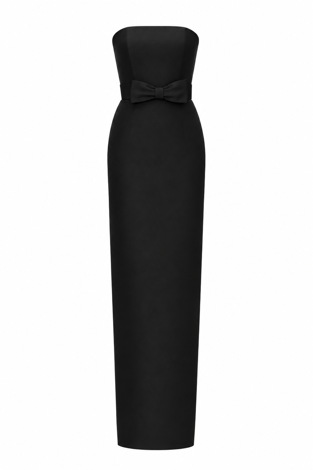 Elizabeth Silk Faille Column Gown with Bow Belt